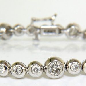 3.65CT GRAND BEZEL DIAMOND TENNIS BRACELET 14KT